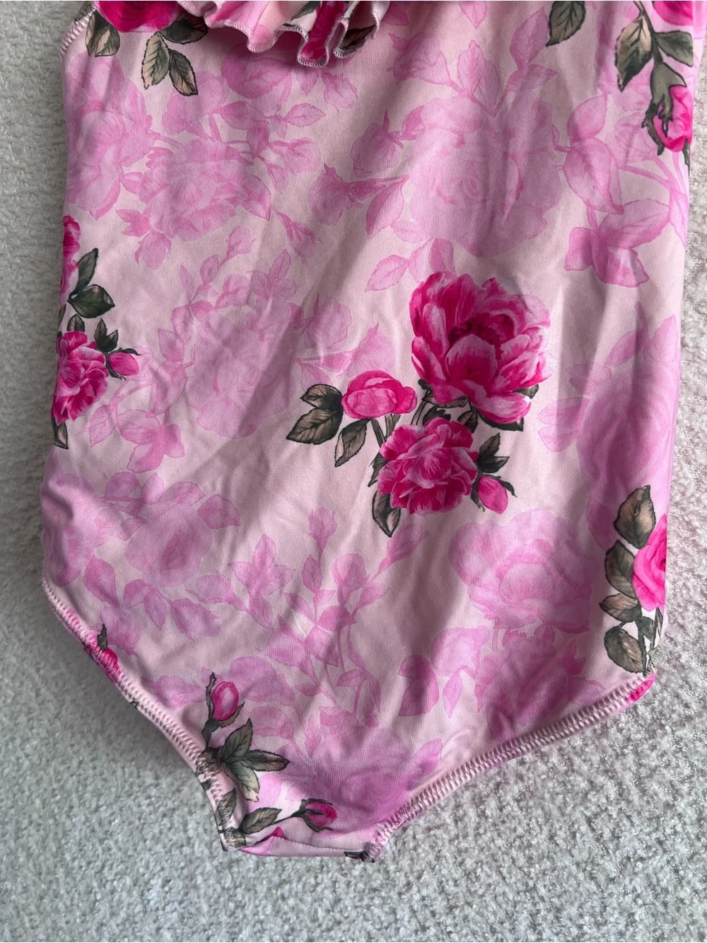 LoveShackFancy One Piece Kids Junip Pink Ivy Ruffle Bathing Swim Suit Size 12